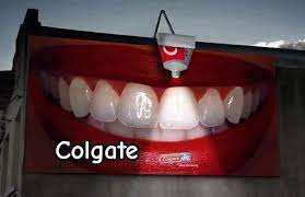 Road Hoarding Light Focus on Colgate's white Teeth
